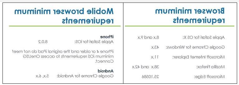 Browser and Mobile requirements
