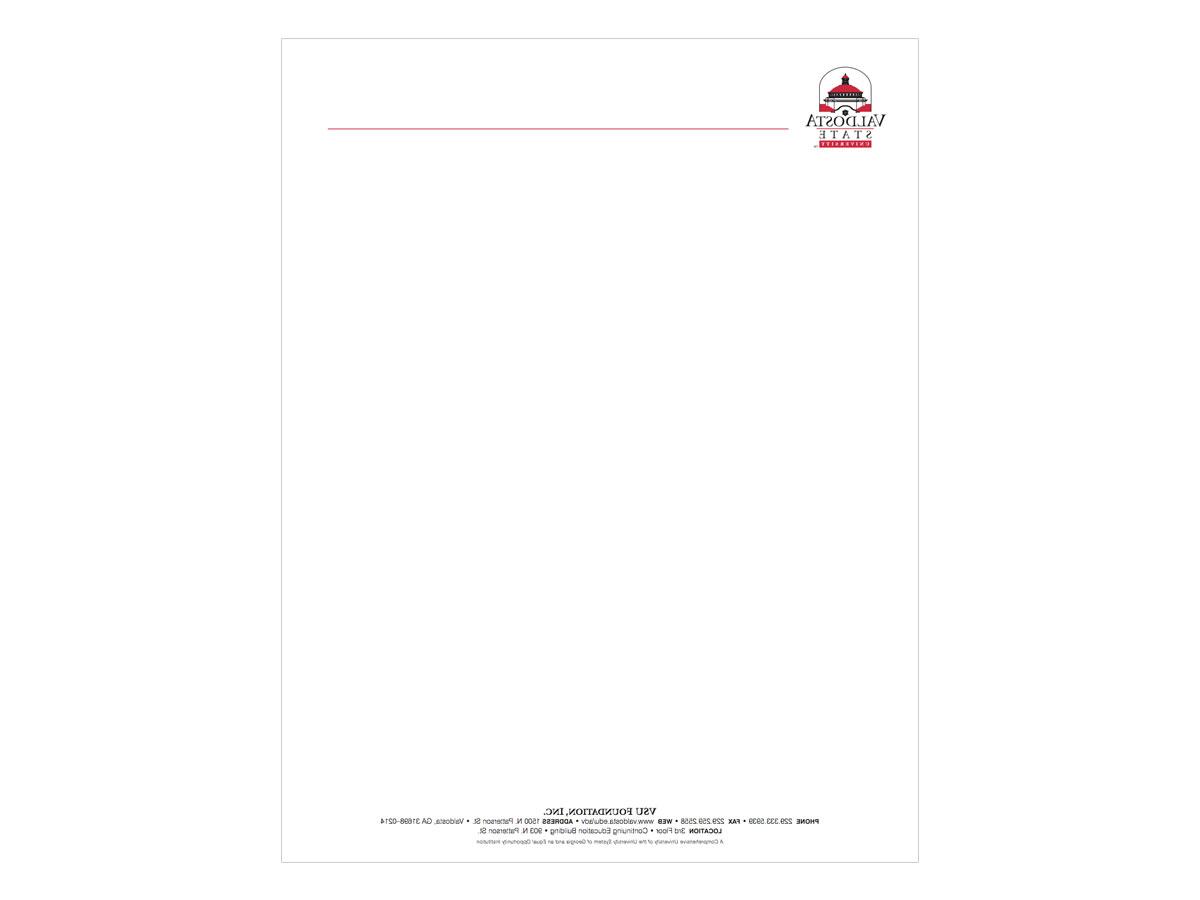 This is an example of a departmental letterhead for the University. Creative Services is responsible for designing all stationary for the university.