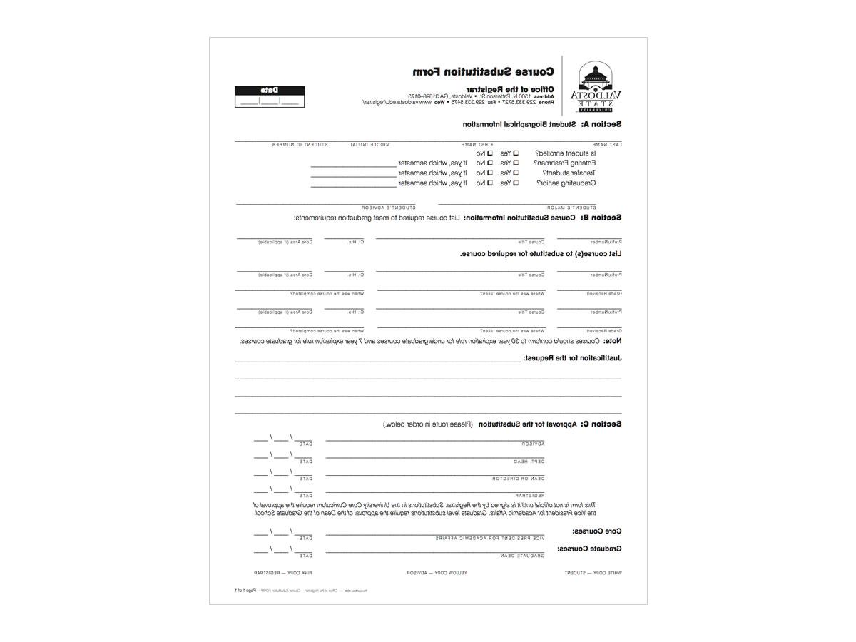 NCR Form - This is an example of a standard NCR Form for the University. Creative Services is responsible for designing all stationary for the university.