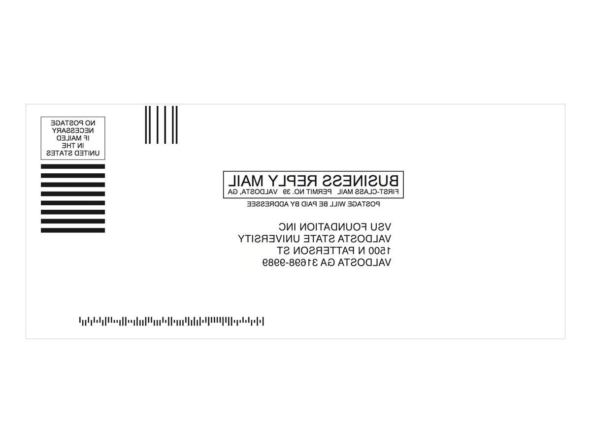 Business Reply Envelope - This is an example of a standard Business Reply Envelope for the University. Creative Services is responsible for designing all stationary for the university.